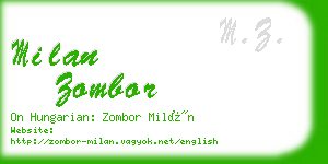 milan zombor business card